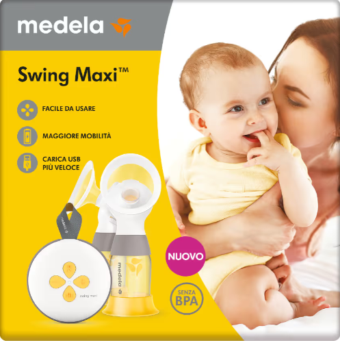 Tiralatte Elettrico Doppio Medela Swing Maxi Hands-Free - Portatile, Senza Mani, Compatibile Con App