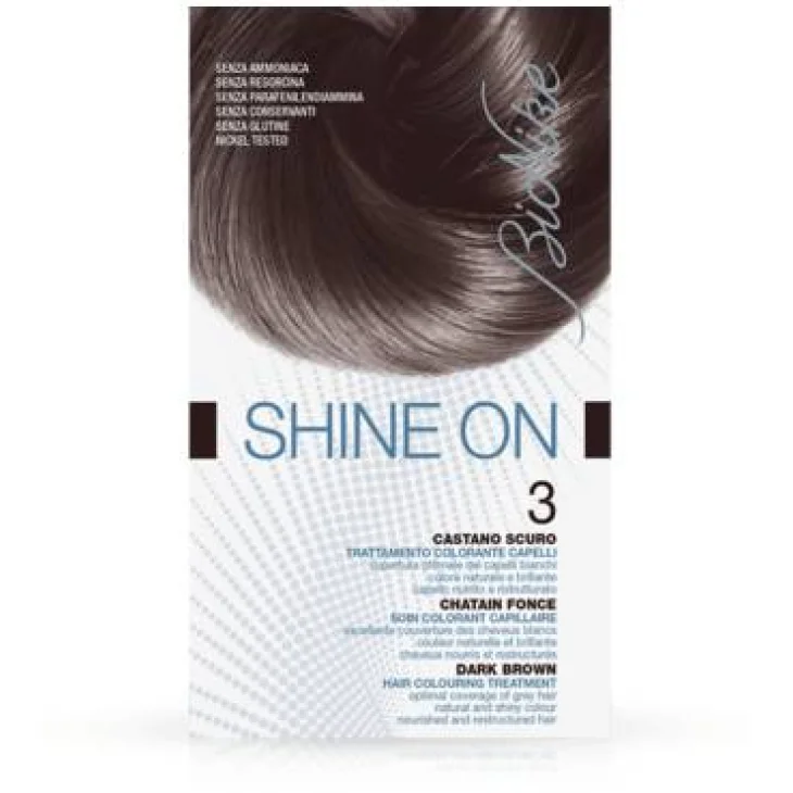BioNike Shine On Tinta per Capelli Castano Scuro 3