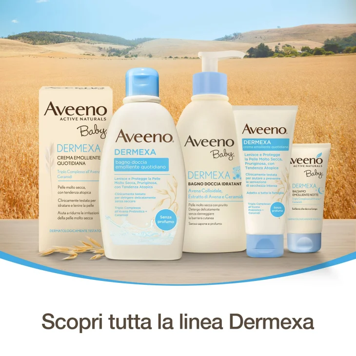 Aveeno Crema Emolliente per Uso Quotidiano Dermexa Pelli Sensibili Molto Secche a Tendenza Atopica 200 ml