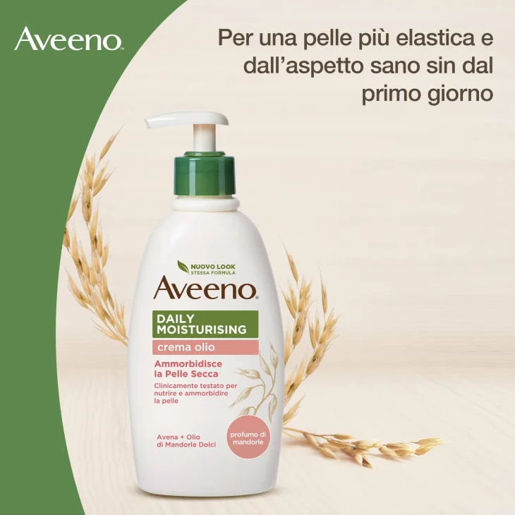 Aveeno Daily Moisturising Crema Olio Idratante Corpo Profumo di Mandorla 300ml