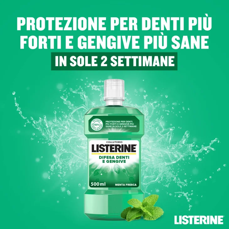 Listerine Collutorio per la Difesa di Denti e Gengive 500 ml