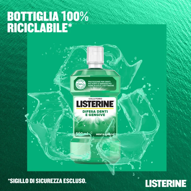 Listerine Collutorio per la Difesa di Denti e Gengive 500 ml
