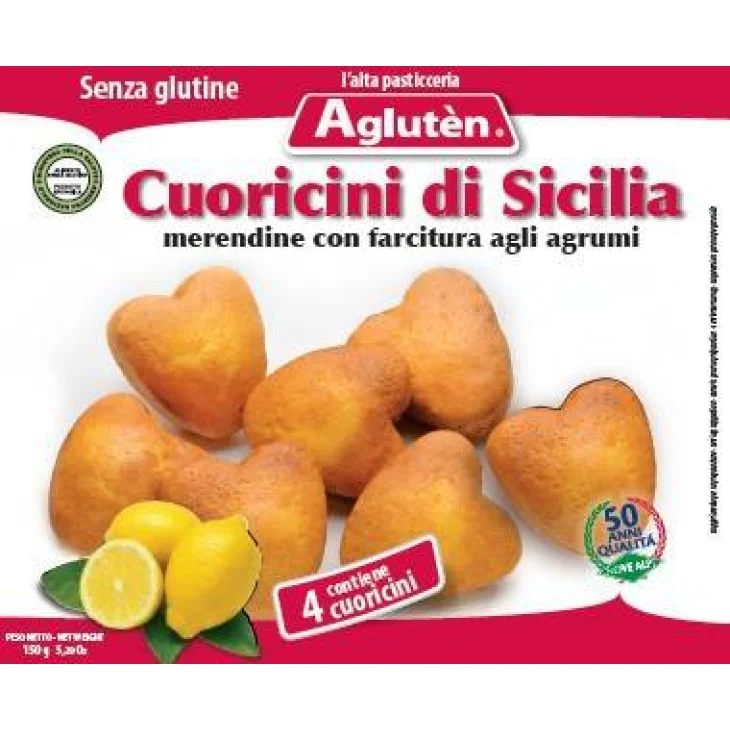 Agluten Cuoricini di Sicilia Merendine agli Agrumi Senza Glutine Senza Lattosio