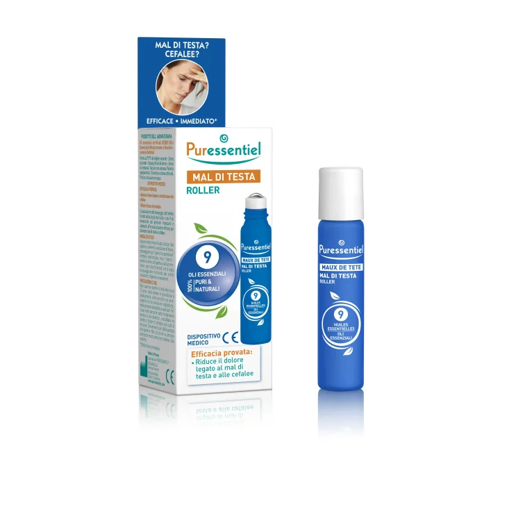 Puressentiel Sos Mal Testa Roller Gel ai 9 Oli Essenziali 5 ml