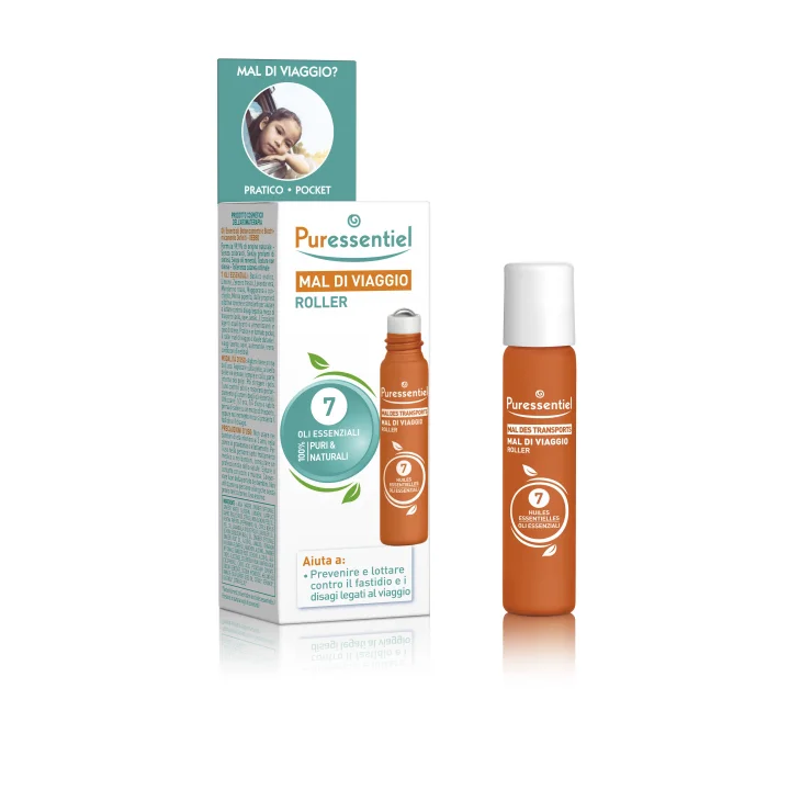 Puressentiel Sos Mal di Viaggio Mal d'Auto Roller ai 7 Oli Essenziali 5 ml