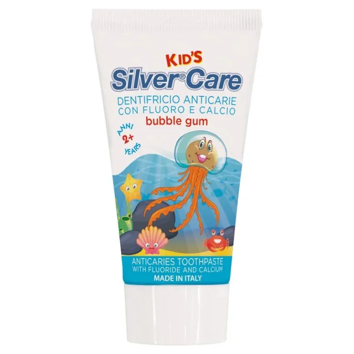 Silver Care Dentifricio Kids Bubble Gum Anticarie +3 Anni 50 ml Silver Care Dentifricio Kids Bubble Gum Anticarie +3 Anni 50 ml