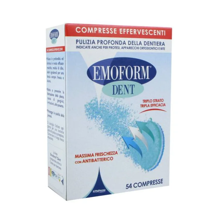 Emoform Dent Compresse per la pulizia della dentiera 54 compresse