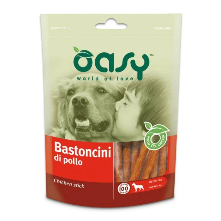 Oasy Snack Bastoncini di pollo per cani 100 G