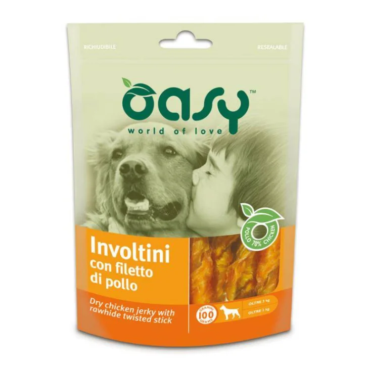 Oasy Snack Involtini di Pollo per Cani 100 g