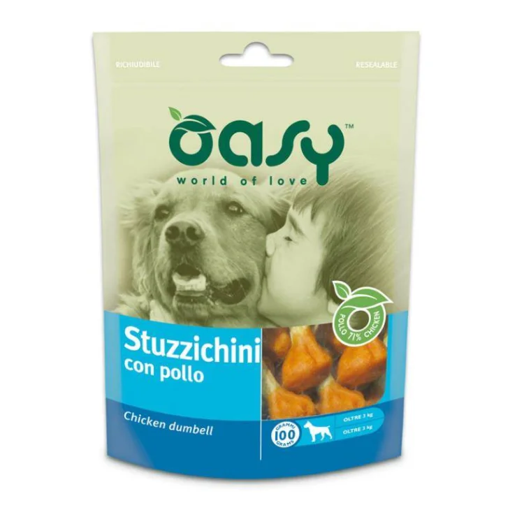 Oasy Snack Stuzzichini di Pollo per Cani 100 G