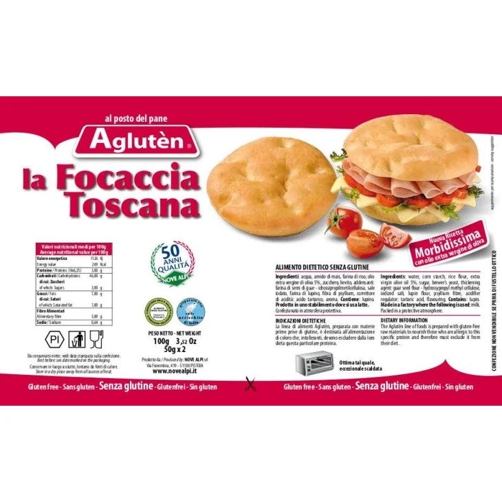 Agluten Focaccia Toscana all'Olio Senza Glutine