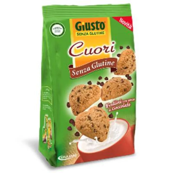 Giusto Frollini Cuori Biscotti con Gocce di Cioccolato Senza Glutine