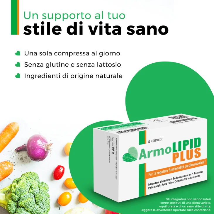 ArmoLipid Plus Integratore Naturale per il Controllo del Colesterolo 60 compresse