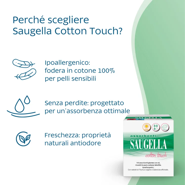 Saugella Cotton Touch Assorbenti Giorno 14 assorbenti