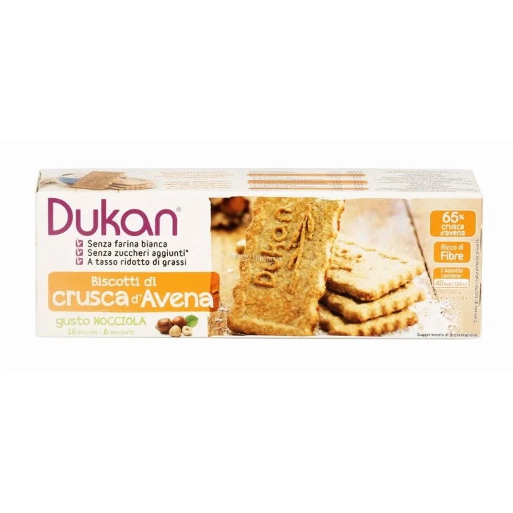 Dukan Expert Biscotti di Crusca d'Avena Gusto Nocciola 6 porzioni