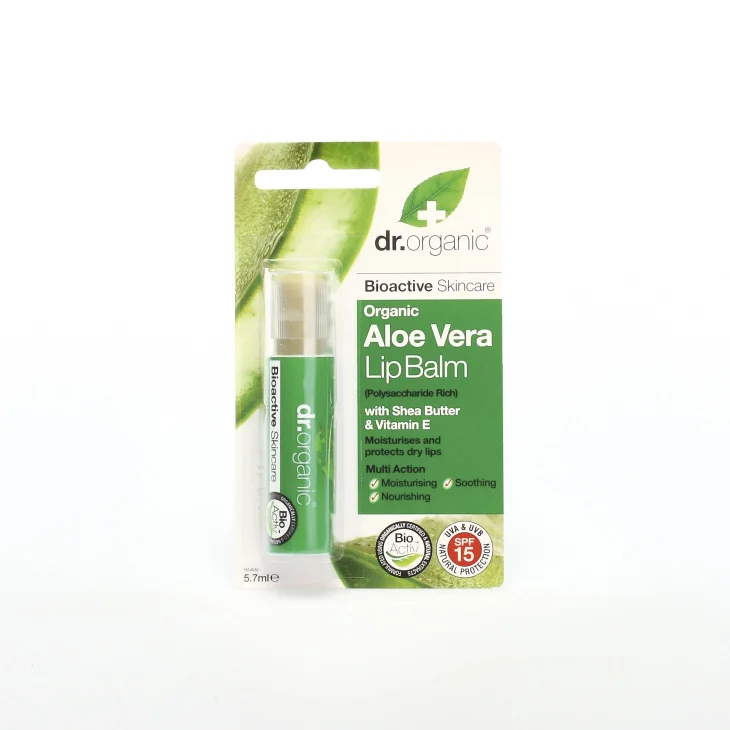 Dr Organic Aloe Vera Lip Balm Balsamo per le labbra 5,7 ml
