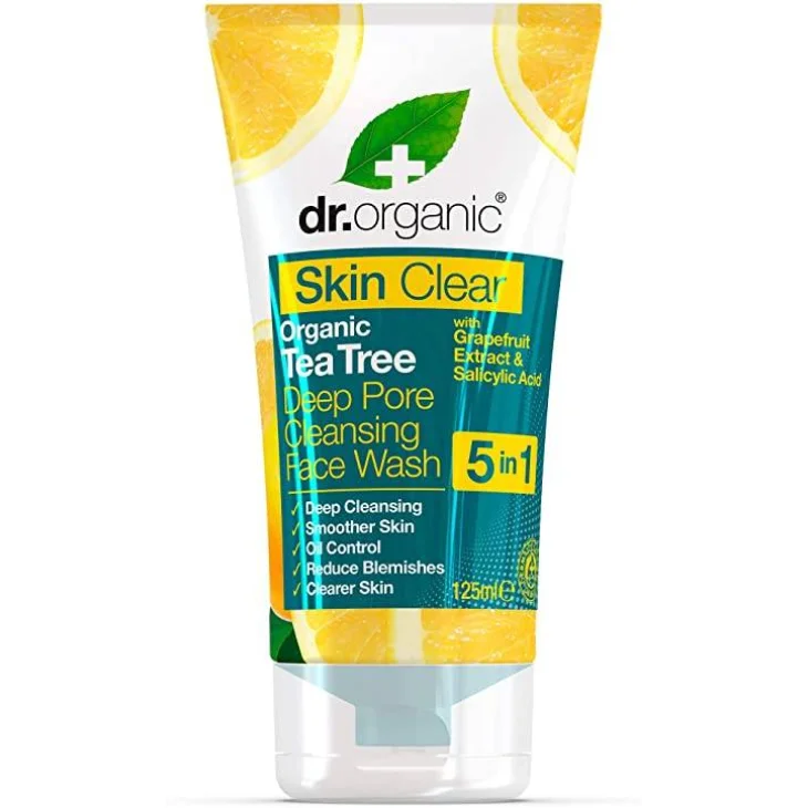 Dr Organic Tea Tree Face Wash Detergente per il viso 200 ml