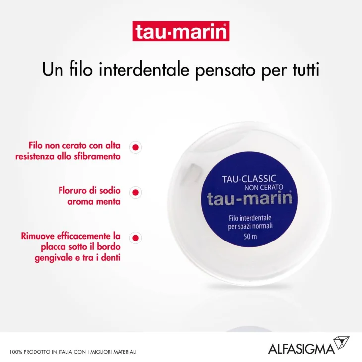 Tau-Marin Filo interdentale non cerato 50 metri