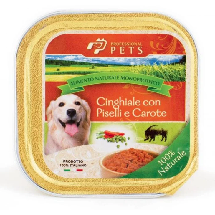 Professional Pets Cinghiale Piselli e Carote Cibo Umido per Cani
