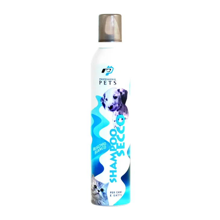 Professional Pets Mousse Shampoo Secco per Cani e Gatti al Muschio Bianco 400 ml