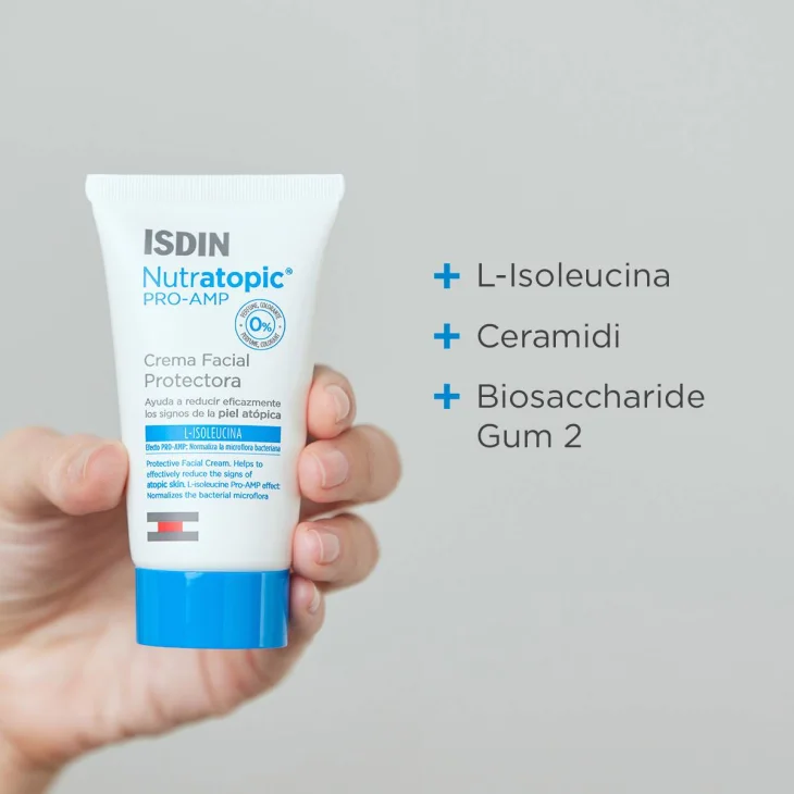 Isdin Nutratopic Pro-AMP Crema Viso per Pelle Irritabile 50 ml