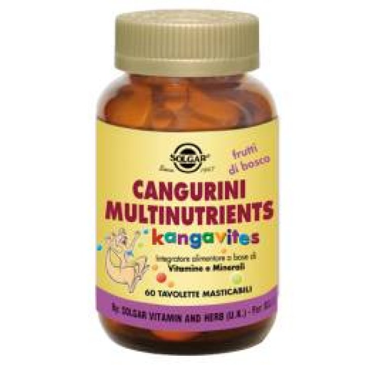 Solgar Cangurini Multinutrients Vitamine per Bambini Gusto Frutti di Bosco 60 tavolette