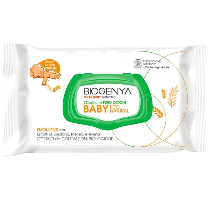 Biogenya Baby Salviette Bambini Eco Natural 72 salviette