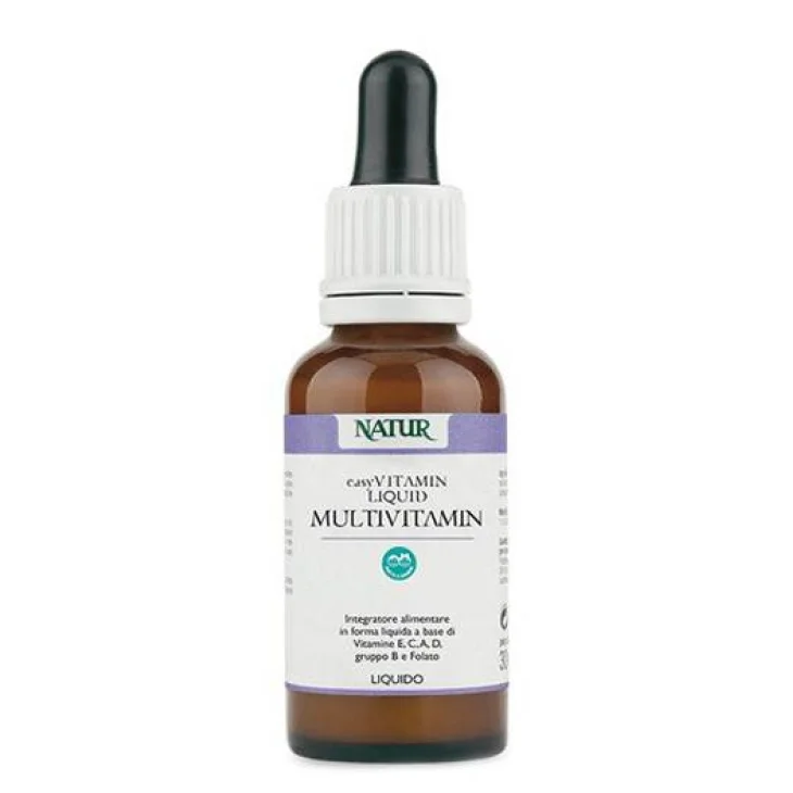 Natur EasyVitamin Liquid Multivitamin Integratore per le Difese Immunitarie e la Pelle, Antiossidante