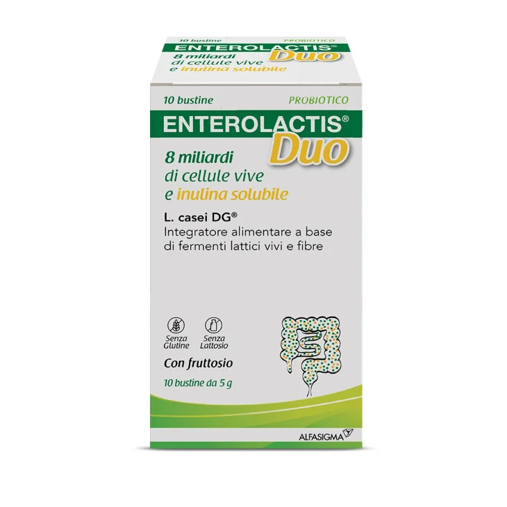 Enterolactis Duo Integratore di Fermenti lattici vivi e fibre 10 bustine