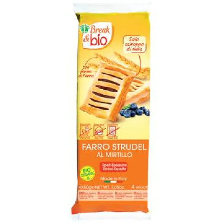 Break&Bio Farro Strudel al Mirtillo Biologico Senza Zuccheri Aggiunti
