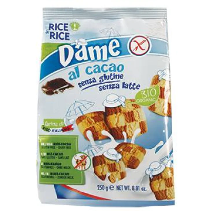 Rice&Rice Dame di Riso Biscotti al Cacao Biologici senza glutine 250 g