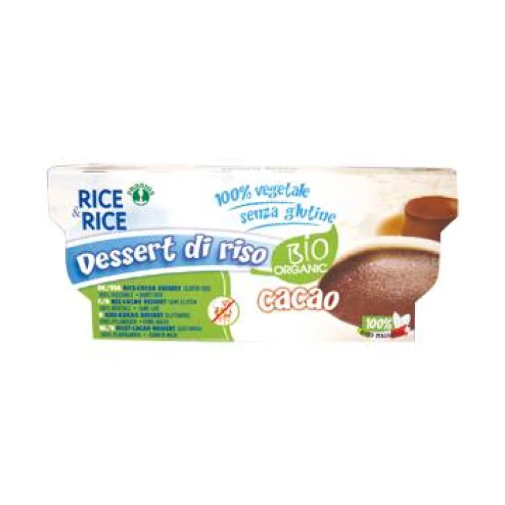 Rice&Rice Dessert di Riso al Cacao Biologico Senza Glutine Senza Lattosio Senza Zuccheri Aggiunti