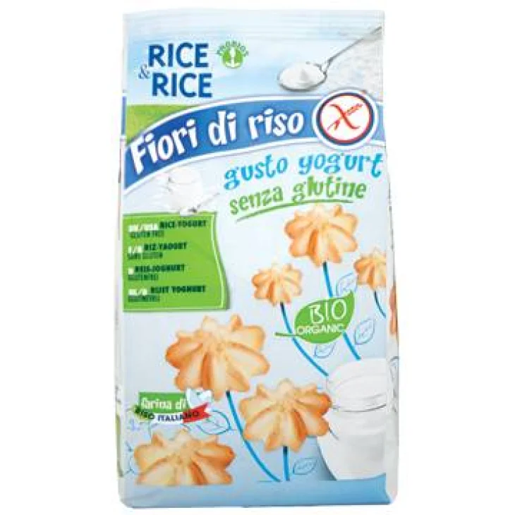 Rice&Rice Fiori di Riso allo Yogurt Biscotti biologici senza glutine 250 g