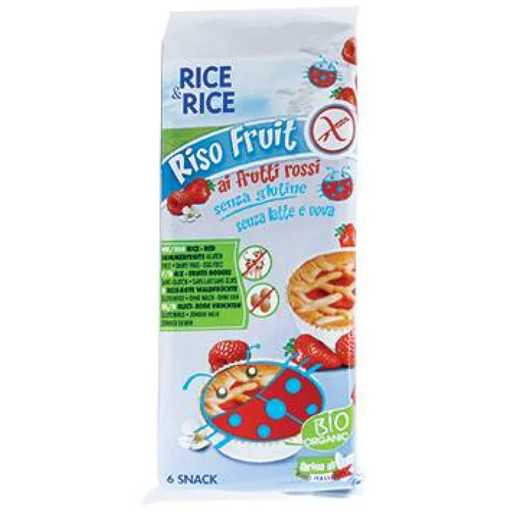 Rice&Rice Riso Fruit ai Frutti Rossi Crostatina Merendina Bio senza glutine Latte uova 6 x 33 g