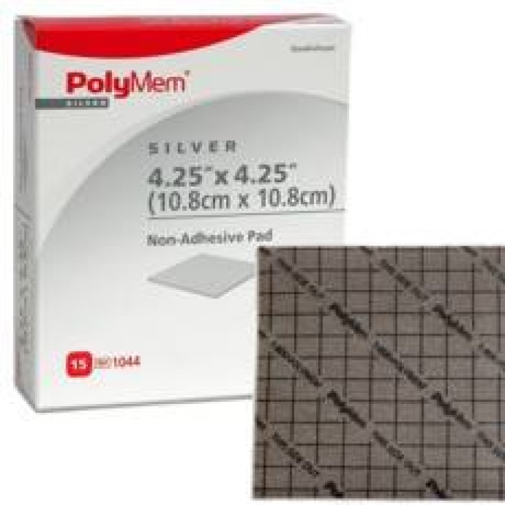 PolyMem Silver Cerotto Medicazione Antimicrobica Mutifunzionale 4-in-1 10.8 x 10.8 cm