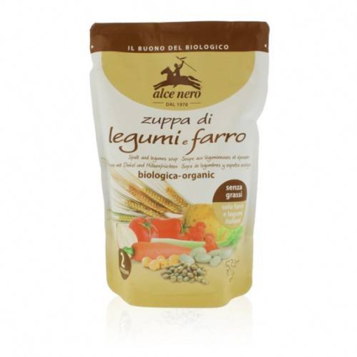 Alce Nero Zuppa Pronta di Legumi e Farro Biologica 500 g