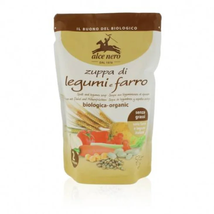 Alce Nero Zuppa Pronta di Legumi e Farro Biologica 500 g
