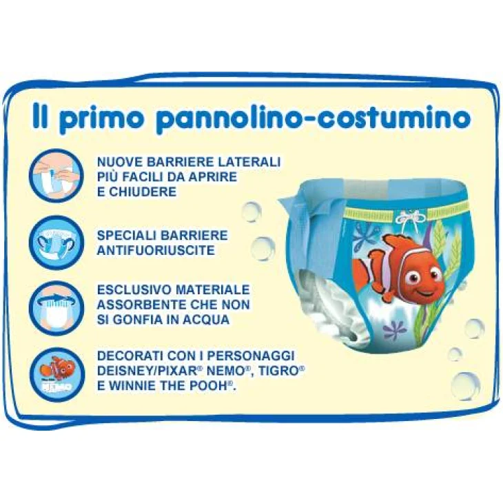 Huggies Little Swimmers Pannolino Costumino Medium Taglia 3-4 (7-15 Kg) 12 pezzi