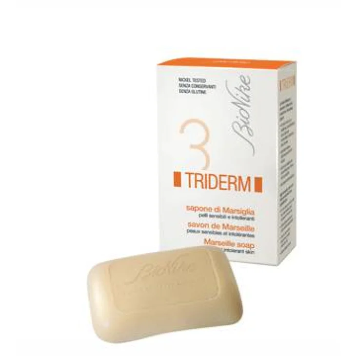 BioNike Triderm Sapone di Marsiglia solido per pelli sensibili e intolleranti 100 g