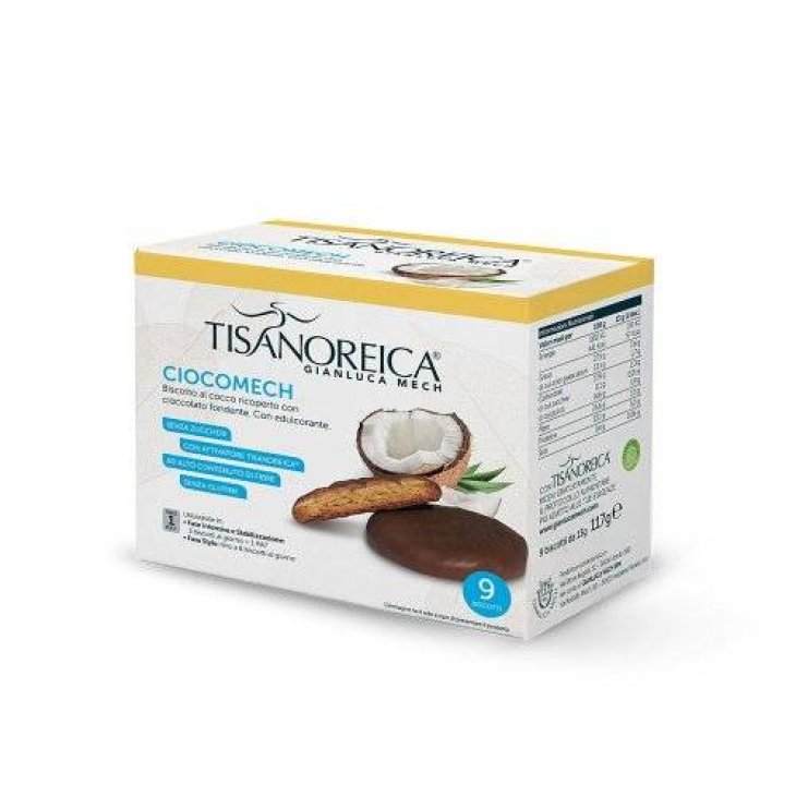 Tisanoreica Ciocomech 9 biscotti dietetici al cocco con cioccolato fondente