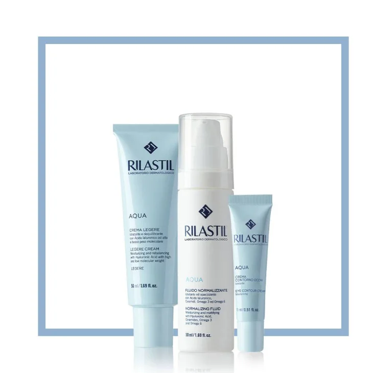 Rilastil Aqua Fluido Normalizzante Viso Pelle Mista e Impura 50 ml