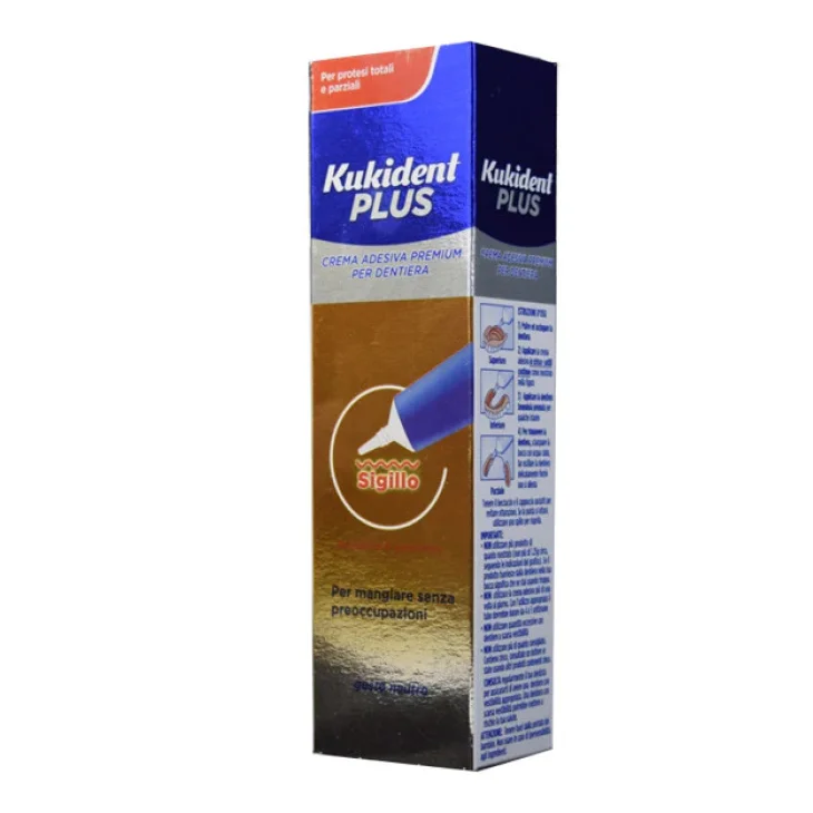 Kukident Sigillo Crema Adesiva per Protesi Dentarie Tenuta Forte Gusto Neutro 40 g