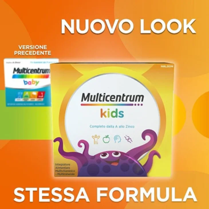 Multicentrum Kids Integratore Vitamine e Minerali Bambini 14 bustine