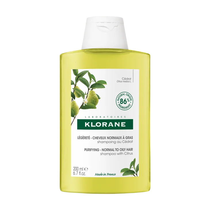 Klorane Shampoo alla Polpa di Cedro Leggero Capelli Da Normali a Grassi 200 ml