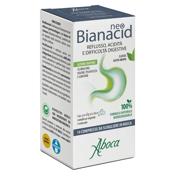 Aboca NeoBianacid Reflusso Acidit&agrave; e Difficolt&agrave; Digestive 14 compresse