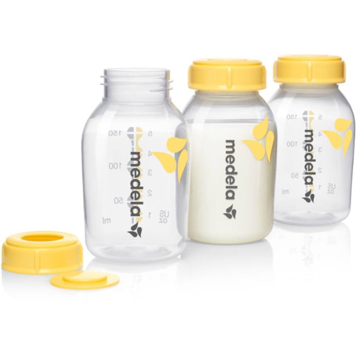Medela 3 Bottiglie 150 ml per la Raccolta di Latte Materno