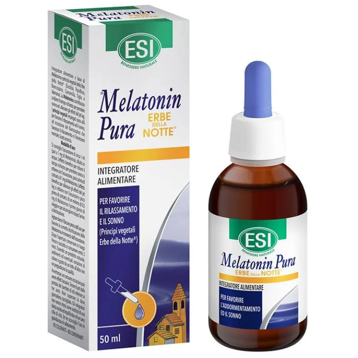ESI Melatonin Pura Gocce con Erbe Notte Integratore per il Sonno