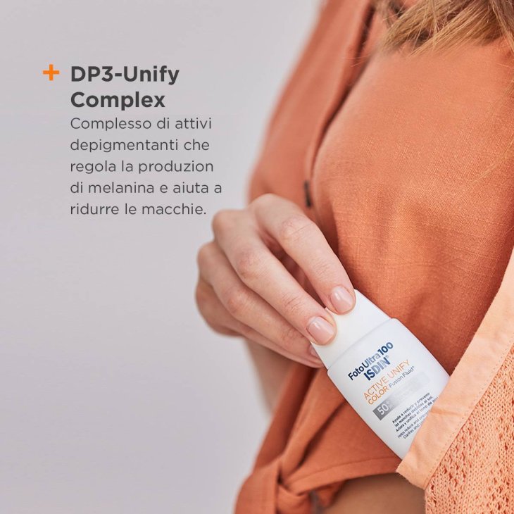Isdin FotoUltra100 Active Unify COLOR Fusion Fluid Crema per Macchie sulla Pelle SPF 50+ SPF Reale 100+