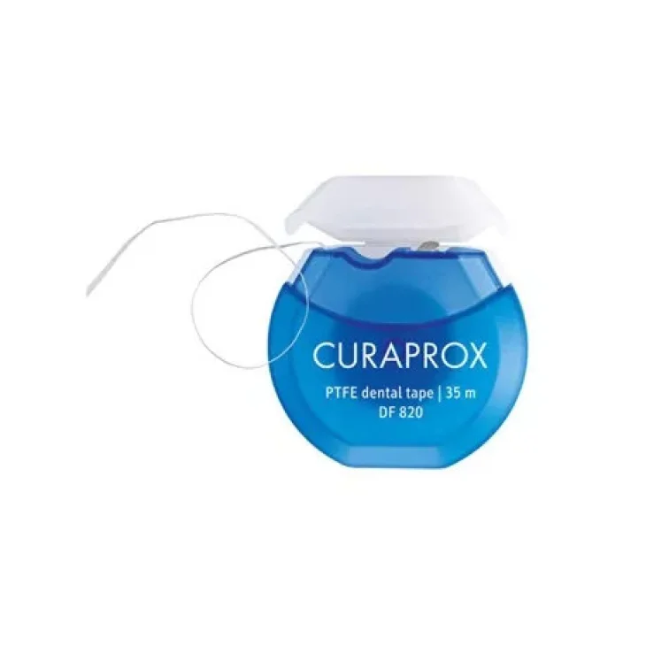 Curaprox Df 820 Nastro Interdentale in Ptfe Teflon Non Cerato 35 m