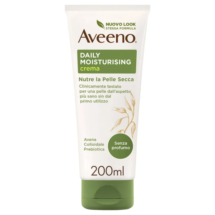 Aveeno Crema Idratante Daily Moisturising da Pelli Normali a Secche anche Pelli Sensibili Senza Profumo 200ml